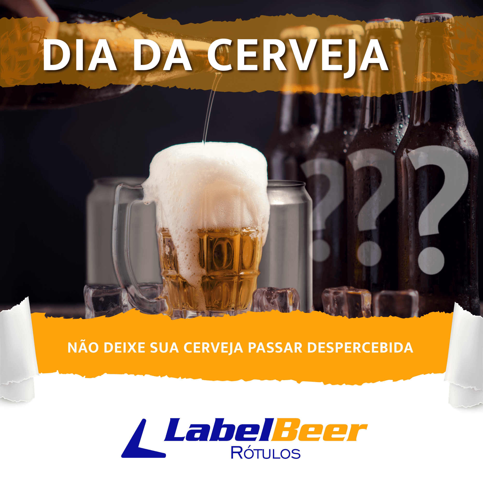 Dia Internacional da Cerveja LabelBeer Rótulo Sleeve Adesivo